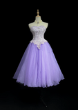 Vintage Ball Gown Sweetheart Lilac Tulle Lace Formal 8th Grade Homecoming Dresses Summer Middle School Hoco Dress 20th Birthday Outfits HZ1214