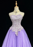 Vintage Ball Gown Sweetheart Lilac Tulle Lace Formal 8th Grade Homecoming Dresses Summer Middle School Hoco Dress 20th Birthday Outfits HZ1214