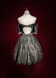 Vintage Ball Gown Off The Shoulder Black Tulle Lace Formal 8th Grade Homecoming Dresses Summer Middle School Hoco Dress 20th Birthday Outfits HZ1214