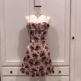 Cute A line Spaghetti Straps Burgundy Floral Short Formal 8th Grade Homecoming Dresses Summer Middle School Hoco Dress Homecoming Outfits HZ1214