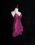 Vintage Sheath Halter Satin Mini Short Formal 8th Grade Homecoming Dresses Summer Middle School Hoco Dress Homecoming Outfits HZ1214
