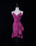 Vintage Sheath Halter Satin Mini Short Formal 8th Grade Homecoming Dresses Summer Middle School Hoco Dress Homecoming Outfits HZ1214