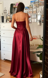Elegant A line Spaghetti Straps Burgundy Backless Long Prom Dresses Party Dress Summer 20th Birthday Outfits 18th Birthday Dress Inspo For Teens HZ1214