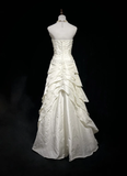 Classic Wedding Dress A Line Sweetheart White Satin Long 70s Wedding Dresses Vintage Bride Dress Bridal Gowns HZ1214