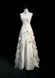 Classic Wedding Dress A Line Sweetheart White Satin Long 70s Wedding Dresses Vintage Bride Dress Bridal Gowns HZ1214