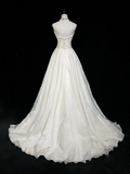 Unique Bridal Dress A Line Spaghetti Straps White Lace Long 90s Wedding Dresses Vintage Bride Dress Bridal Gowns HZ1214