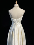 Unique Bridal Dress High Low Spaghetti Straps White 90s Wedding Dresses Vintage Bride Dress Bridal Gowns HZ1214