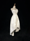 Unique Bridal Dress High Low Spaghetti Straps White 90s Wedding Dresses Vintage Bride Dress Bridal Gowns HZ1214
