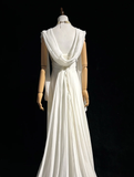 Unique Bridal Dress A line Spaghetti Straps White 90s Chiffon Wedding Dresses Vintage Bride Dress Bridal Gowns HZ1214