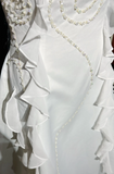 Unique Bridal Dress A line Halter Wedding Dress With Beads Layers White 90s Chiffon Wedding Dresses Vintage Bride Dress Bridal Gowns HZ1214