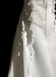 Unique Bridal Dress A line Halter Wedding Dress With Beads Layers White 90s Chiffon Wedding Dresses Vintage Bride Dress Bridal Gowns HZ1214