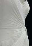 Unique Bridal Dress Mermaid One Shoulder Chiffon White Lace Wedding Dress With Beads 90s Wedding Dresses Vintage Bride Dress Bridal Gowns HZ1214