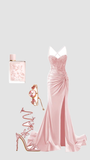 Sexy Mermaid Spaghetti Straps Pink Long Prom Dresses Party Dress Birthday Outfits Graduation Dresses HZ1214
