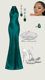 Sexy Mermaid High Neck Dark Green Satin Long Prom Dresses Party Dress Birthday Outfits Graduation Dresses HZ1214