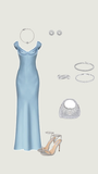 Elegant Sheath Light Sky Blue Satin Long Prom Dresses Party Dress Summer 20th Birthday Outfits 18th Birthday Dresses HZ1214