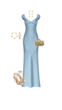 Elegant Sheath Light Sky Blue Satin Long Prom Dresses Party Dress Summer 20th Birthday Outfits 18th Birthday Dresses HZ1214