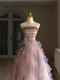 Luxury Ball Gown Strapless Sleeveless Tulle Quinceanera Dress Formal Gowns Vestido De 15 Anos Sweet 16 Dress HZ1214