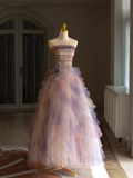 Luxury Ball Gown Strapless Sleeveless Tulle Quinceanera Dress Formal Gowns Vestido De 15 Anos Sweet 16 Dress HZ1214