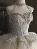 Princess Bridal Dress Ball Gown Sweetheart Tulle Beads Wedding Dress With Short Sleeves Wedding Dresses Modest Wedding Gowns HZ1214