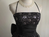 Retro A Line Halter Sequin Black Mini Short Formal 8th Grade Homecoming Dresses Summer Middle School Hoco Dress 18th Birthday Outfits HZ1214