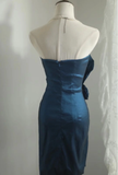 Retro Sheath Strapless Navy Blue Taffeta Mini Short Formal 8th Grade Homecoming Dresses Summer Middle School Hoco Dress 18th Birthday Outfits HZ1214