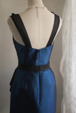 Vintage A Line Navy Blue Satin Flowers Mini Short Formal 8th Grade Homecoming Dresses Summer Middle School Hoco Dress 18th Birthday Outfits HZ1214