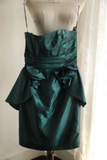 Vintage Sheath Strapless Dark Green Taffeta Mini Short Formal 8th Grade Homecoming Dresses Summer Middle School Hoco Dress 18th Birthday Outfits HZ1214