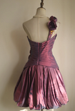 Retro Ball Gown One Shoulder Burgundy Taffeta Mini Short Formal 8th Grade Homecoming Dresses Summer Middle School Hoco Dress 16th Birthday Outfits HZ1214