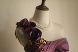 Retro Ball Gown One Shoulder Burgundy Taffeta Mini Short Formal 8th Grade Homecoming Dresses Summer Middle School Hoco Dress 16th Birthday Outfits HZ1214