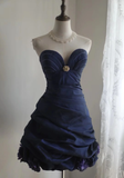 Retro Ball Gown Sweetheart Royal Blue Taffeta Mini Short Formal 8th Grade Homecoming Dresses Summer Middle School Hoco Dress 16th Birthday Outfits HZ1214