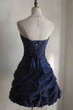 Retro Ball Gown Sweetheart Royal Blue Taffeta Mini Short Formal 8th Grade Homecoming Dresses Summer Middle School Hoco Dress 16th Birthday Outfits HZ1214