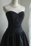 Retro A line Sweetheart Black Taffeta Mini Short Formal 8th Grade Homecoming Dresses Summer Middle School Hoco Dress 16th Birthday Outfits HZ1214