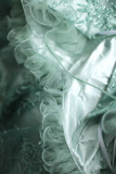 Vintage Ball Gown Off The Shoulder Green Lace Mini Short Formal 8th Grade Homecoming Dresses Summer Middle School Hoco Dress 20th Birthday Outfits HZ1214