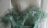 Vintage Ball Gown Off The Shoulder Green Lace Mini Short Formal 8th Grade Homecoming Dresses Summer Middle School Hoco Dress 20th Birthday Outfits HZ1214