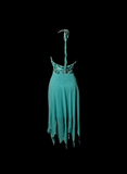 Vintage A line Halter Blue Chiffon Formal 7th Grade Homecoming Dresses Middle School Short Prom Dress Hoco Outfits HZ1214