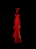 Elegant Sheath Halter Red Satin Long Prom Dresses Party Dress Summer 20th Birthday Outfits 18th Birthday Dresses HZ1214