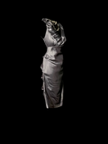 Unique Sheath V Neck Sleeveless Gray Knee Length Formal 7th Grade Homecoming Dresses Middle School Prom Dress Hoco Outfits HZ1214