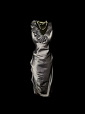 Unique Sheath V Neck Sleeveless Gray Knee Length Formal 7th Grade Homecoming Dresses Middle School Prom Dress Hoco Outfits HZ1214