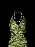 Unique Sheath Halter Sleeveless Short Mini Green Formal 7th Grade Homecoming Dresses Middle School Prom Dress Hoco Outfits HZ1214