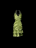 Unique Sheath Halter Sleeveless Short Mini Green Formal 7th Grade Homecoming Dresses Middle School Prom Dress Hoco Outfits HZ1214