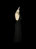 Vintage Mermaid Halter Chiffon Black Formal 7th Grade Homecoming Dresses Middle School Short Prom Dress Hoco Outfits HZ1214
