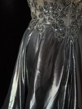 Unique A line Spaghetti Straps Gray Sleeveless Short Mini Green Formal 7th Grade Homecoming Dresses Middle School Prom Dress Hoco Outfits HZ1214
