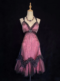 Vintage A Line Halter Pink Tulle Formal 7th Grade Homecoming Dresses Middle School Short Prom Dress Hoco Outfits HZ1214
