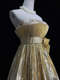 Unique Ball Gown Strapless Sleeveless Short Mini Gold Formal 7th Grade Homecoming Dresses Middle School Prom Dress Hoco Outfits HZ1214