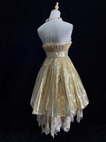 Unique Ball Gown Strapless Sleeveless Short Mini Gold Formal 7th Grade Homecoming Dresses Middle School Prom Dress Hoco Outfits HZ1214