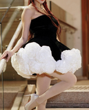 Trendy Ball Gown Strapless Black Velvet Mini Short Formal 7th Grade Homecoming Dresses Middle School Short Prom Dress Hoco Outfits HZ1214
