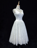 Princess Bridal Dress A line V Neck Lace Short Wedding Dress Summer Beach Wedding Dresses Modest Wedding Gowns HZ1214