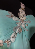 Cute A Line One Shoulder Light Blue Chiffon Layers Formal 7th Grade Homecoming Dresses Middle School Short Prom Dress Cocktail Birthday Outfits HZ1214
