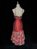 Trendy Mermaid Spaghetti Straps Rust Red Lace Short Formal 8th Grade Homecoming Dresses Middle School Prom Dress Hoco Outfits HZ1214
