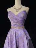 Unique A Line Sweetheart Satin Lilac Lace Short Mini Formal 7th Grade Homecoming Dresses Middle School Short Cocktail Night Dress Hoco Outfits HZ1214
